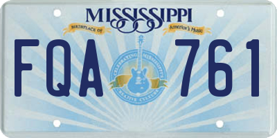MS license plate FQA761