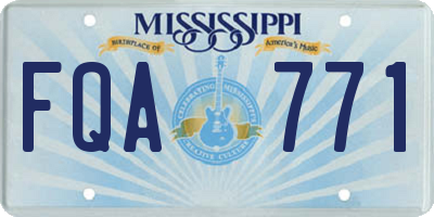 MS license plate FQA771