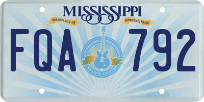MS license plate FQA792
