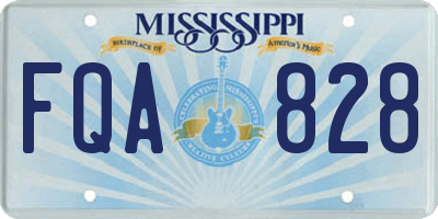 MS license plate FQA828