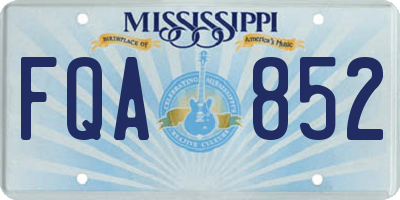 MS license plate FQA852
