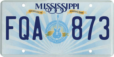 MS license plate FQA873