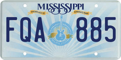 MS license plate FQA885