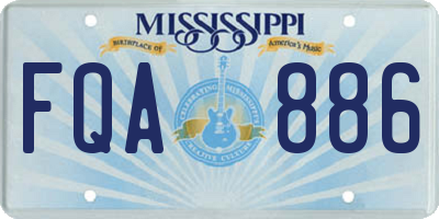 MS license plate FQA886