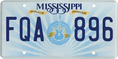 MS license plate FQA896