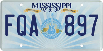 MS license plate FQA897