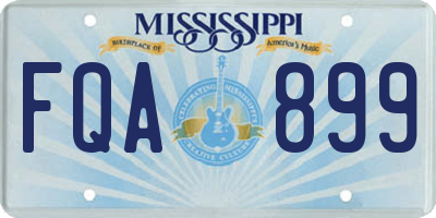 MS license plate FQA899