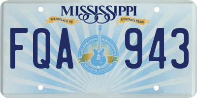 MS license plate FQA943