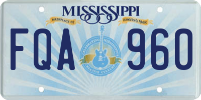 MS license plate FQA960