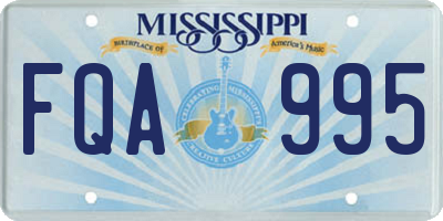 MS license plate FQA995