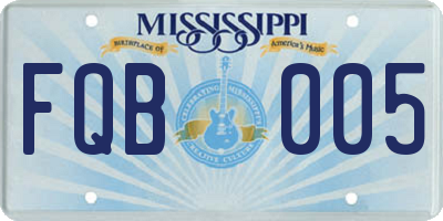 MS license plate FQB005