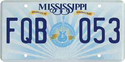 MS license plate FQB053
