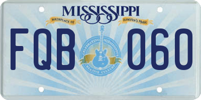 MS license plate FQB060