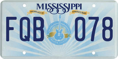 MS license plate FQB078