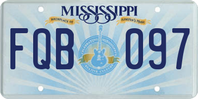 MS license plate FQB097