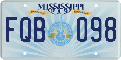 MS license plate FQB098