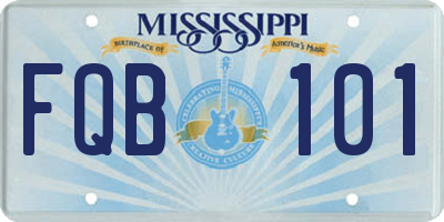 MS license plate FQB101