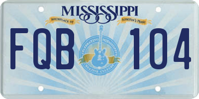 MS license plate FQB104
