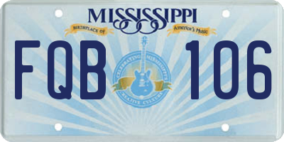 MS license plate FQB106