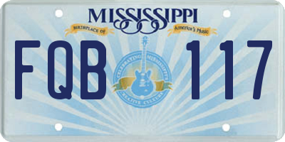 MS license plate FQB117