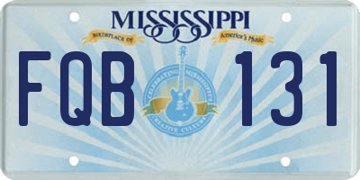MS license plate FQB131