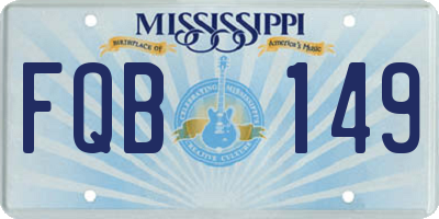 MS license plate FQB149