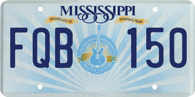 MS license plate FQB150