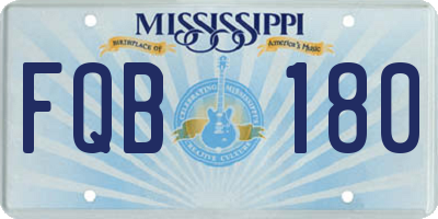 MS license plate FQB180
