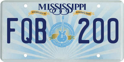 MS license plate FQB200