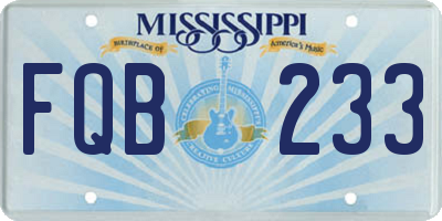 MS license plate FQB233