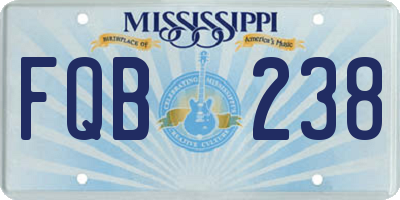 MS license plate FQB238