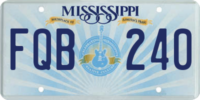 MS license plate FQB240