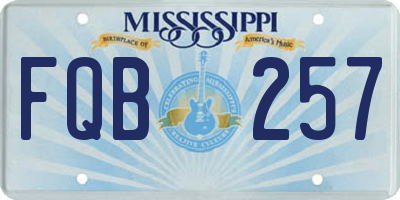 MS license plate FQB257