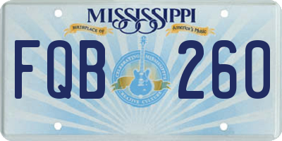 MS license plate FQB260