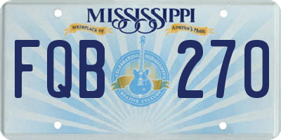 MS license plate FQB270