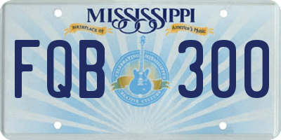 MS license plate FQB300