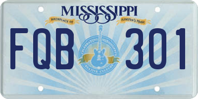 MS license plate FQB301