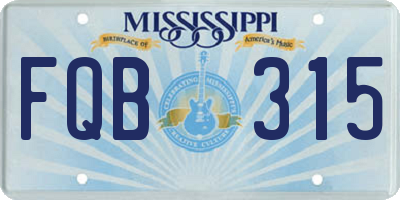 MS license plate FQB315
