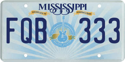 MS license plate FQB333