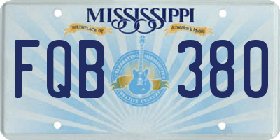 MS license plate FQB380