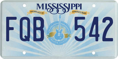 MS license plate FQB542
