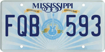 MS license plate FQB593