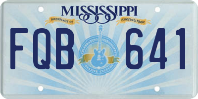 MS license plate FQB641