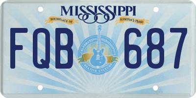 MS license plate FQB687