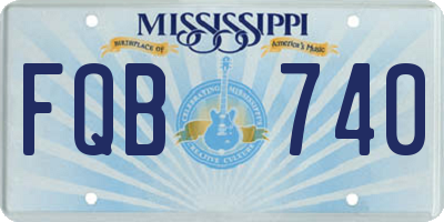 MS license plate FQB740