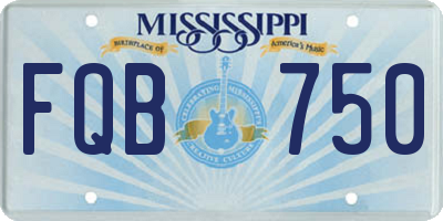 MS license plate FQB750