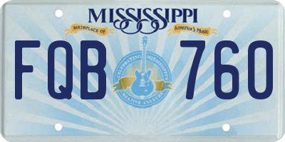MS license plate FQB760