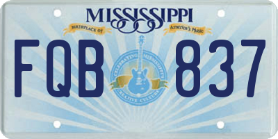 MS license plate FQB837