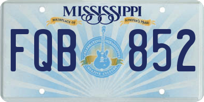 MS license plate FQB852