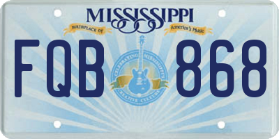MS license plate FQB868